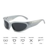 Oculos feminino e msculino de marca y2k punk oculo de sol preto